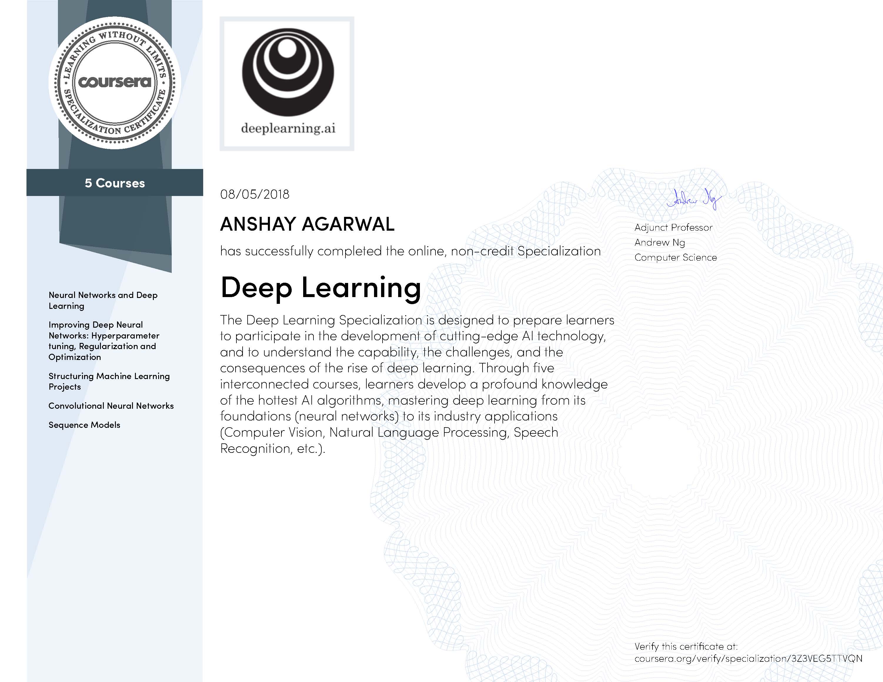 Deep Learning Specialization
