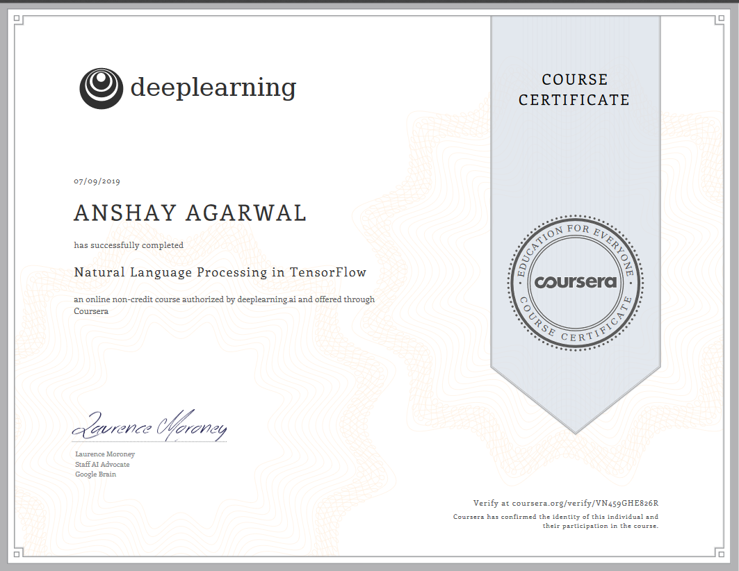 Natural Language Processing in Tensorflow